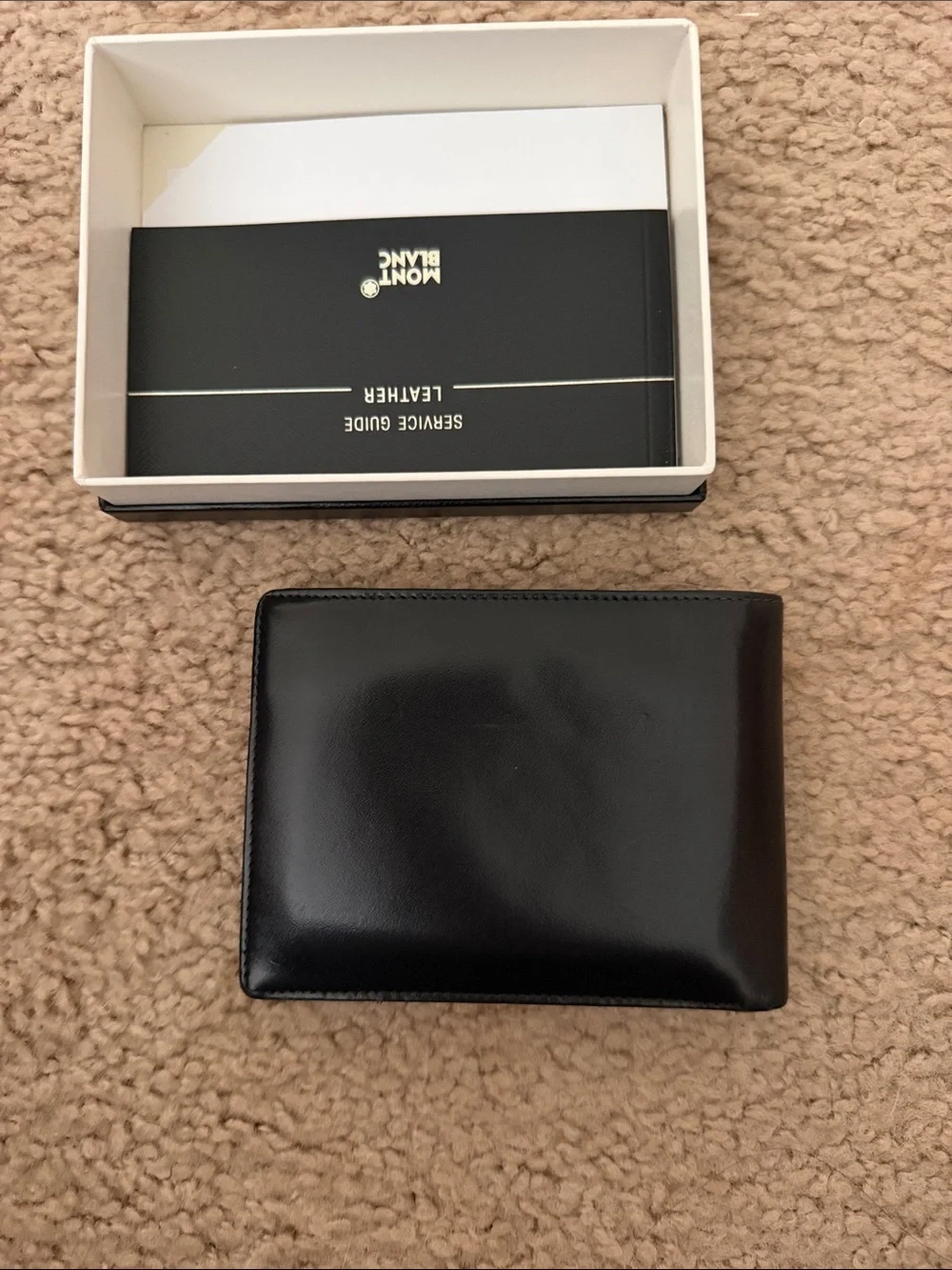 Montblanc Black Leather Wallet with Signature Star Emblem